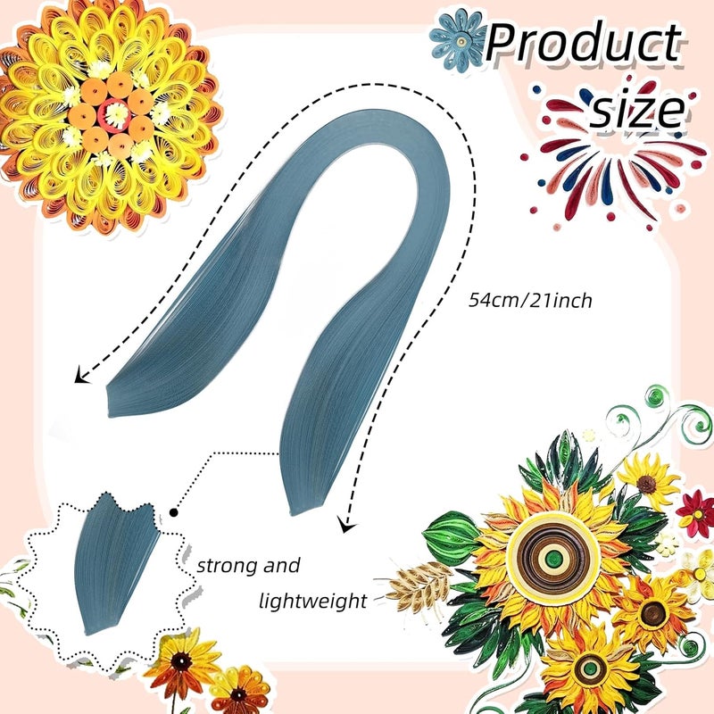 silllule 360Pcs Paper Quilling Strips 3mm (1/8inch) Width 54cm (21inch) Length Strips Quilling Art Paper, Single Color Quilling Strips Paper for Art,Parper Craft Decorating,Paper Hand Craft (Sky Blue) - Image 2